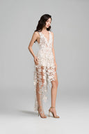 Éloria Botanical Lace Deep V-Neck Mini Dress for women, from IHF STUDIO, The Viet Concept 