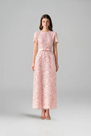 Blush Étoile Sequin Floral Lace Sculpted Midi Dress for women, from IHF STUDIO, The Viet Concept 