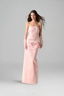 Éclat Rosé Crystal-Embellished Silk Taffeta Column Gown for women, from IHF ATELIER, The Viet Concept 