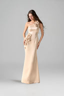Celestine Lemon Silk Taffeta One-Shoulder Evening Dress for women, from IHF STUDIO, The Viet Concept 