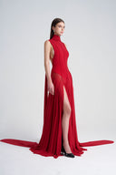 Side of Layla dress, Red Maxi Dress and Bodysuit, from CAOSTU, The Viet Concept