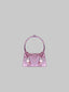 Front of Pink Metallic Crossbody with Metal Lock Mini Giong Bag   for women, from LUU VIETANH, The Viet Concept