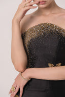 HAYTAN • Noir Liberté Black Crystal Off-Shoulder Gown