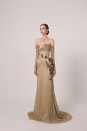 HAYTAN • Eternal Champagne Orchid Crystal Mermaid Gown