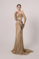 HAYTAN • Eternal Champagne Orchid Crystal Mermaid Gown