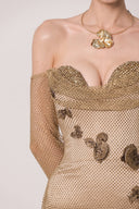 HAYTAN • Eternal Champagne Orchid Crystal Mermaid Gown