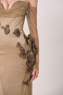 HAYTAN • Eternal Champagne Orchid Crystal Mermaid Gown