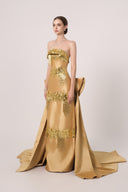 HAYTAN • Crown of Ambition Detachable Cathedral Gold Taffeta Train