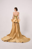 HAYTAN • Crown of Ambition Detachable Cathedral Gold Taffeta Train
