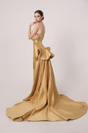 HAYTAN • Crown of Ambition Detachable Cathedral Gold Taffeta Train