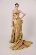 HAYTAN • Crown of Ambition Detachable Cathedral Gold Taffeta Train