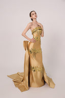 HAYTAN • Crown of Ambition Detachable Cathedral Gold Taffeta Train