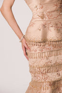 HAYTAN • Infinite Aurora Rose Taupe Hand-Embroidered Crystal Gown