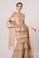 HAYTAN • Infinite Aurora Rose Taupe Embellished Couture Shawl