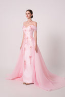 HAYTAN • Blush Pink Devotion Tulle Detachable Train