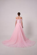 HAYTAN • Blush Pink Devotion Tulle Detachable Train