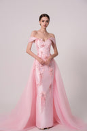 HAYTAN • Blush Pink Devotion Tulle Detachable Train