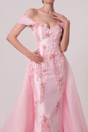 HAYTAN • Blush Pink Devotion Tulle Detachable Train