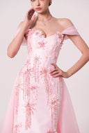 HAYTAN • Blush Pink Devotion Tulle Detachable Train