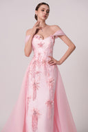 HAYTAN • Blush Pink Devotion Tulle Detachable Train
