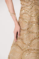 HAYTAN • Mirage Desire Gilded Mocha Strapless Embellished Midi Dress