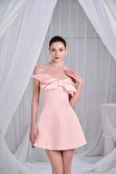 DO LONG • Clayton Pink Organdy A-Line Mini Dress