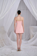 DO LONG • Clayton Pink Organdy A-Line Mini Dress