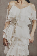 WHITE PLAN • Alma Imperial Voile Train Dress