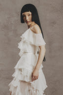 WHITE PLAN • Alma Imperial Voile Train Dress
