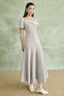 Gray Gevena Midi Dress for women, from WHITE PLAN, The Viet Concept 