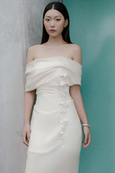 White Lasvian Midi Dress for women, from WHITE PLAN, The Viet Concept 
