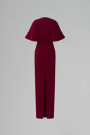 Crimson Crystal Raglan Sleeve Column Evening Gown for women, from IHF ATELIER, The Viet Concept 