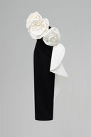 Monochrome One-Shoulder Draped Rose Crepe Column Gown for women, from IHF ATELIER, The Viet Concept 
