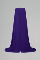 Veloura Dark Purple Cape Sleeve Column Evening Gown for women, from IHF ATELIER, The Viet Concept 