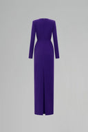 Queen Anne Neck Crystal Draped Column Gown for women, from IHF ATELIER, The Viet Concept 