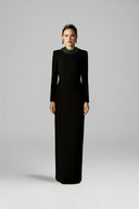 Noir Sculpted Scuba Crystal Embellished Column Gown for women, from IHF ATELIER, The Viet Concept 