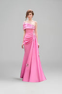 Blush Shimmer Silk Mermaid Gown Off-Shoulder Bustier Couture Dress for women, from IHF ATELIER, The Viet Concept 