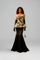 Floral Metallic Jacquard Corset Mermaid Gown for women, from IHF ATELIER, The Viet Concept 