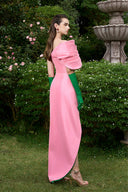 Pastel Pink Mermaid Evening Gown with Bustier & Draped Mullet Skirt for women, from IHF ATERLIER, The Viet Concept 