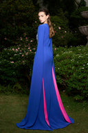 Cobalt Blue Royal Mermaid Evening Gown With Slit Sleeves for women, from IHF ATELIER, The Viet Concept 