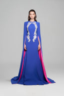 Cobalt Blue Royal Mermaid Evening Gown With Slit Sleeves for women, from IHF ATELIER, The Viet Concept 