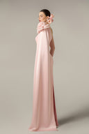 One-Shoulder Crepe Column Gown With Draped Rose for women, from IHF ATELIER, The Viet Concept 