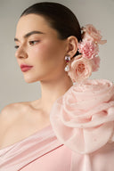 One-Shoulder Crepe Column Gown With Draped Rose for women, from IHF ATELIER, The Viet Concept 