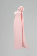 One-Shoulder Crepe Column Gown With Draped Rose for women, from IHF ATELIER, The Viet Concept 