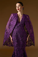 Aurélia Lace Cape Sleeve Mermaid Evening Gown for women, from IHF ATELIER, The Viet Concept 