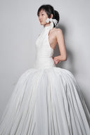 Luminous Pleated Dome Halter Couture Gown for women, from DAS LA VIE, The Viet Concept 