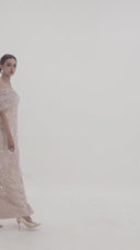 HAYTAN • Soleil Presence Hand-Embellished Pink Off-Shoulder Lace Evening Gown