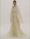 HAYTAN • Beige Crystal-Embellished Abaya