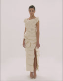 HAYTAN • Seraphina 3D Petal Embellished High-Slit Gown