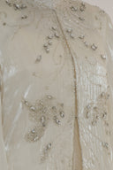 Haytan Beige Crystal-Embellished Abaya for women, from HAYTAN, The Viet Concept